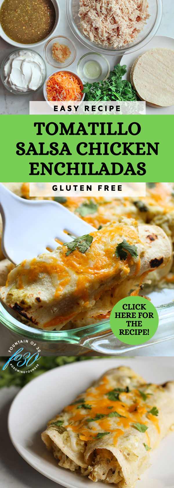 easy tomatillo salsa chicken enchiladas gluten free fountainof30