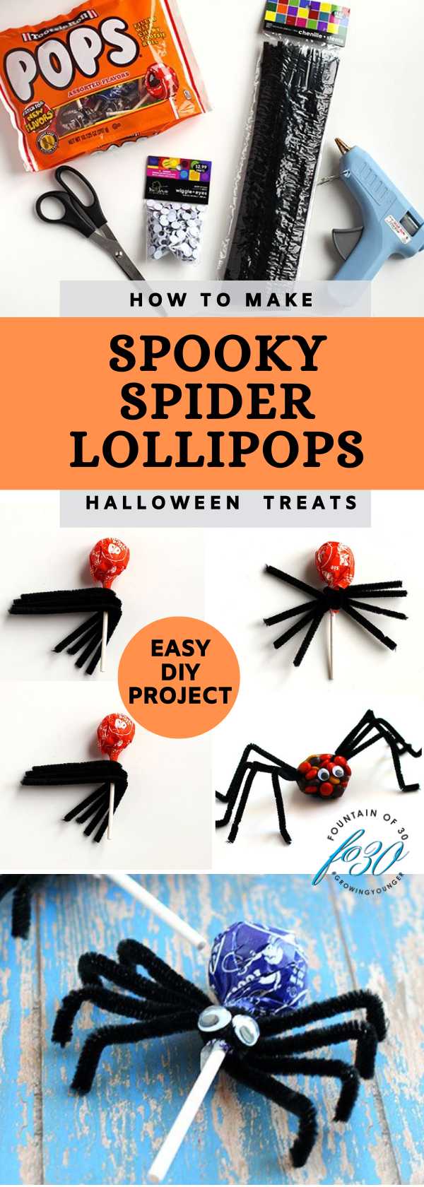 easy diy halloween spider lollipops fountainof30