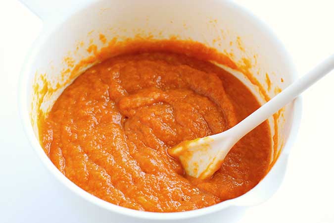 Pumpkin Bars wet ingredients in a bowl fountainof30