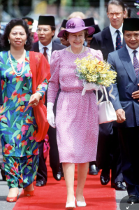 Queen Elizabeth fashion purple in Malaysia