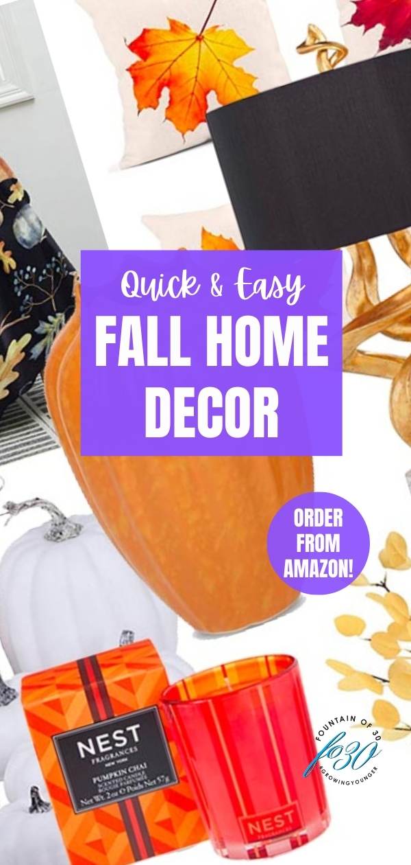 Quick and easy fall home decor that you cam order from Amazon fountainof30