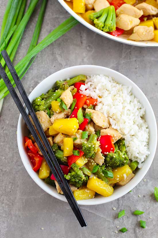 Pineapple chicken bowl fountainof30