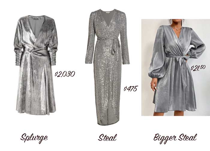 silver wrap dress fountainof30