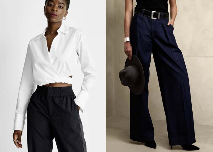 cropped white shirt and wide leg jeans fountainof30