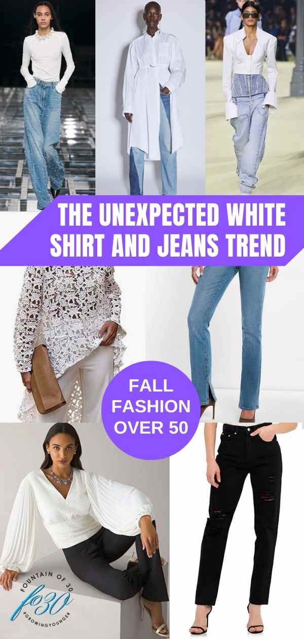 the unexpected white shirt and jeans trend for fall fountainof30