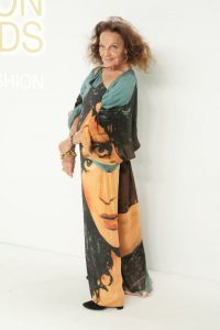 Diane von Furstenberg in DVF screen print pants set