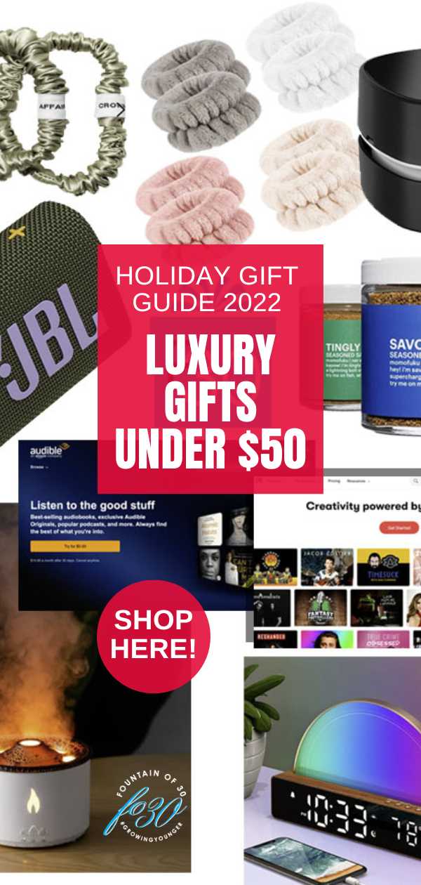 holiday gift guide 2022 luxury gifts under $50 fountainof30