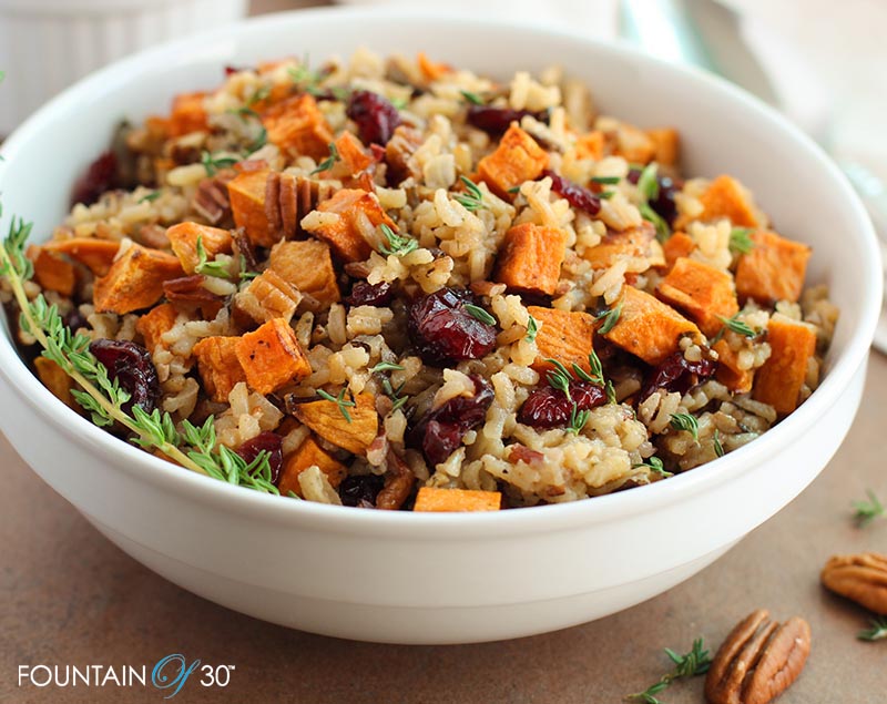 sweet potato cranberry wild rice fountainof30