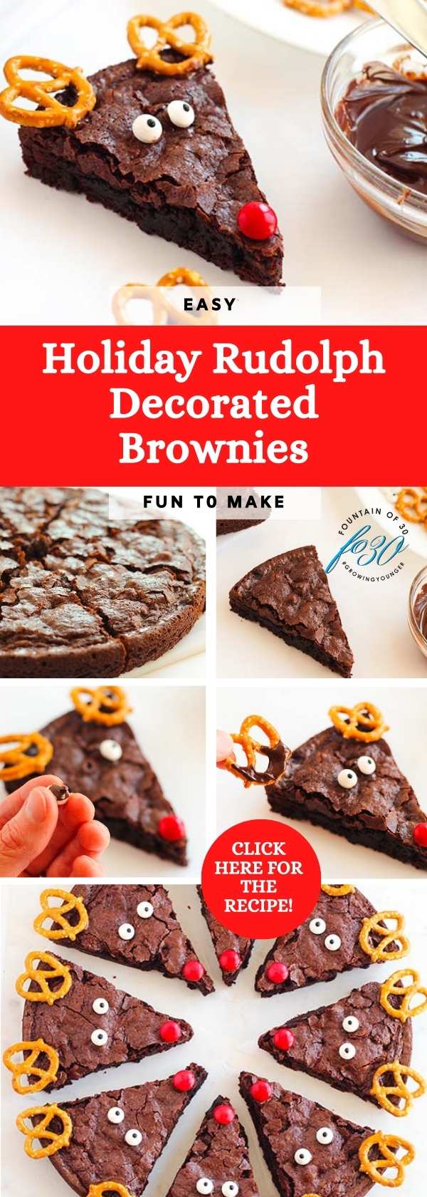 rudolph decorated brownies easy recipe fountainof30