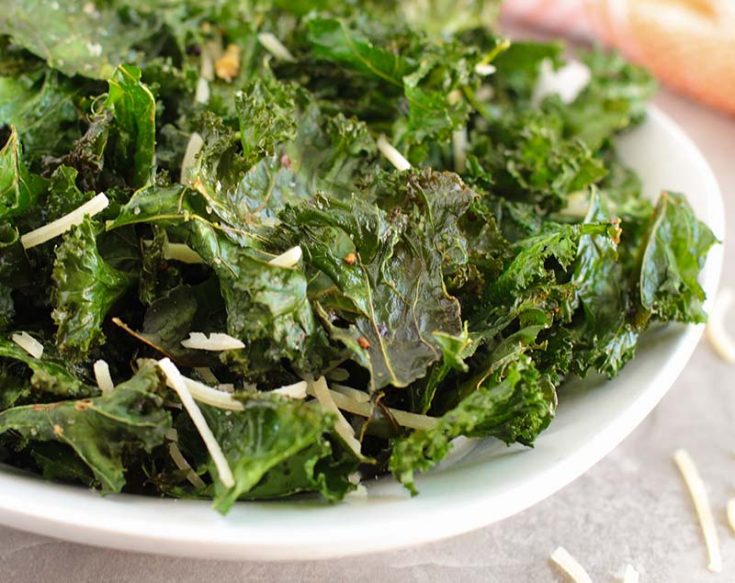 Crispy Garlic Baked Kale Chips