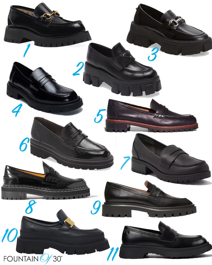11 black chunky loafers fountainof30