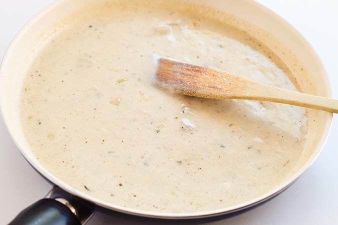 creamy sauce in fry pan fountainof30