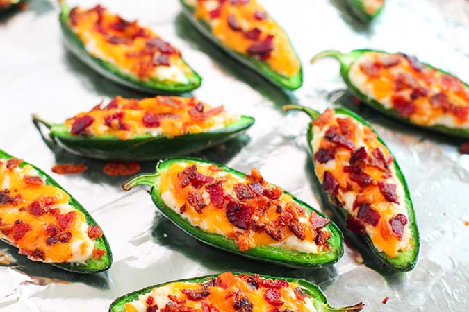 close up baked Bacon Jalapeño Poppers fountainof30