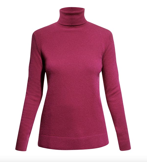 hot pink magenta turtleneck sweater cashmere fountainof30