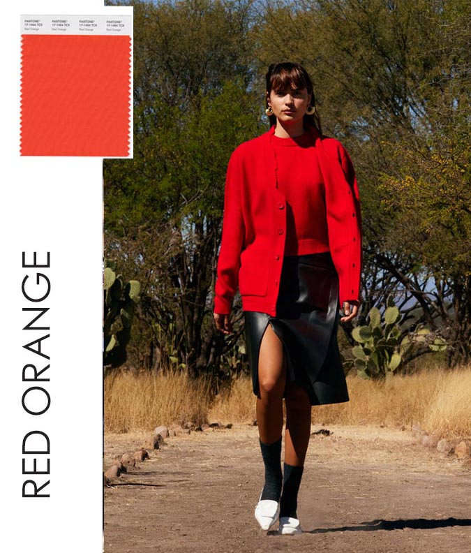 Red Orange At Tibi Fall 2023 fountainof30