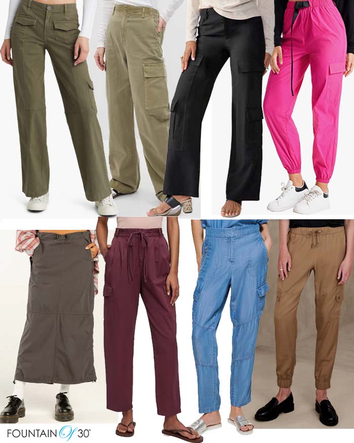 cargo pants for women over 50 olive wide leg joggers