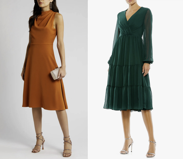 cocktail attire orange dress green dress fountainof30