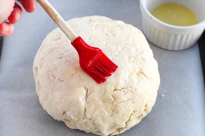 brush dough ball with butter fountainof30