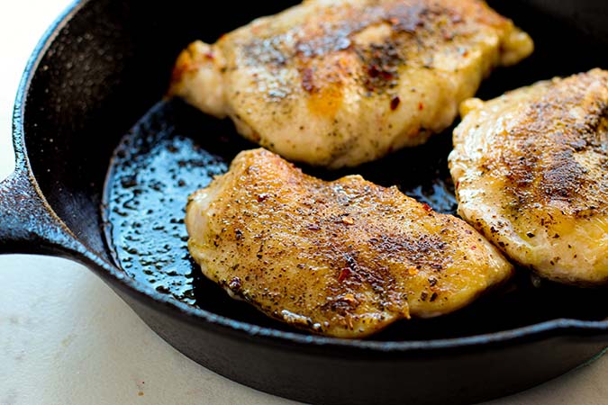 3 chicken breasts in a cast iron skillet fountainof30