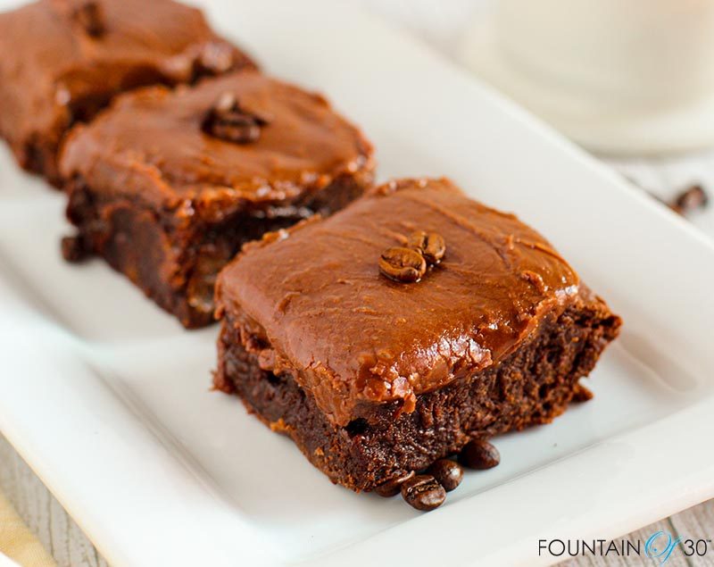 Mocha Dark Chocolate Fudgy Brownies recipe fountainof30