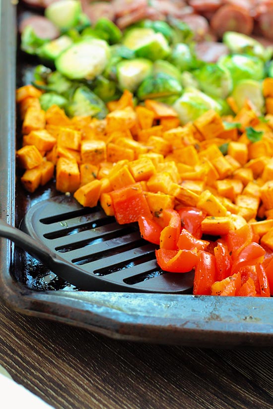 close up sausage and veggies fountainof30