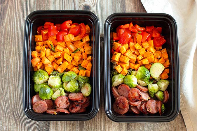 meal prep sausage and veggies fountainof30