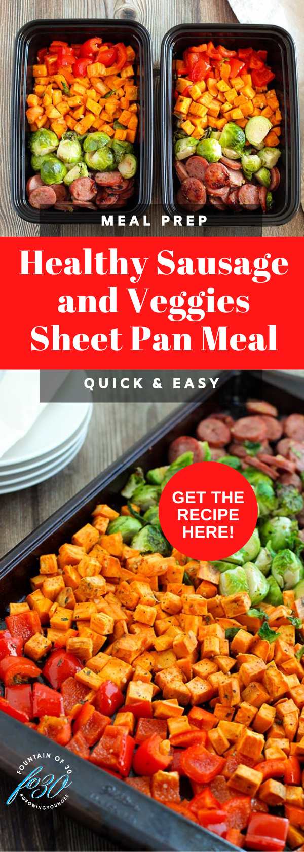 sheet pan meal prep idea sausage and veggies recipe fountainof30