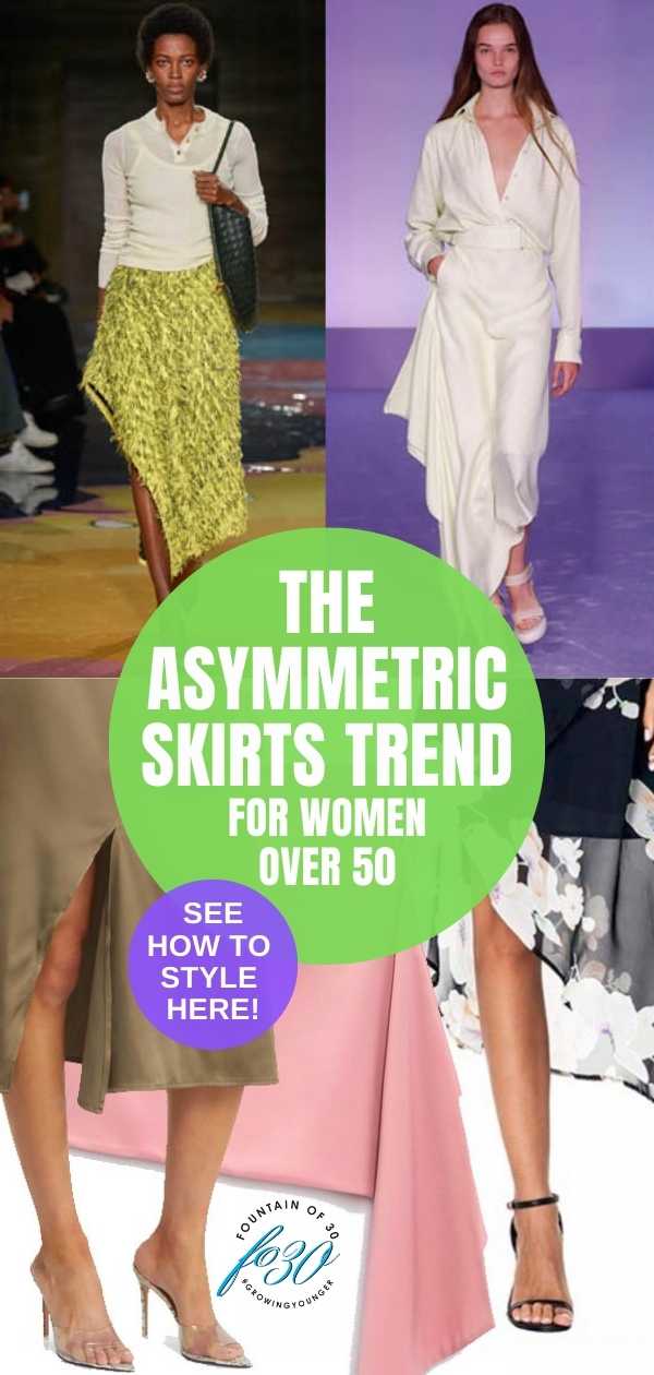 asymmetric skirts trend for women over 50