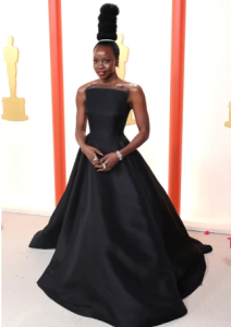 Danai Gurira in black Jason Wu gown Oscars 2023 fountainof30