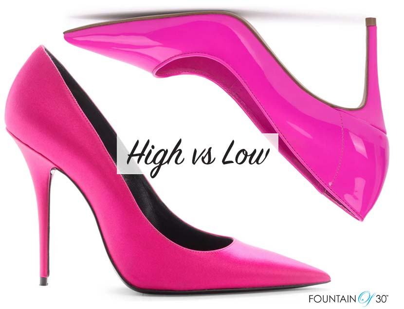 pump high and low heel pink fountainof30