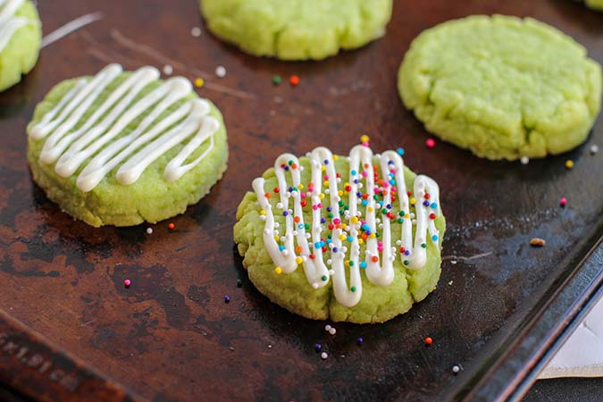 add colored sprinkles lime cake mix cookies fountainof30