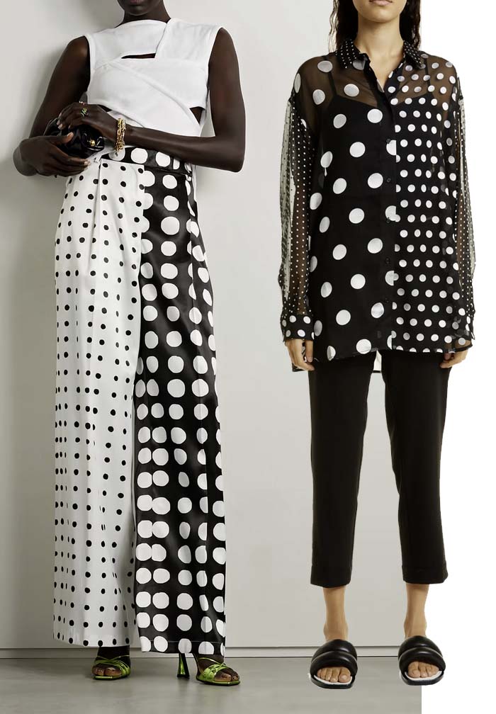 mixed polka dot print pant and shirt fountainof30