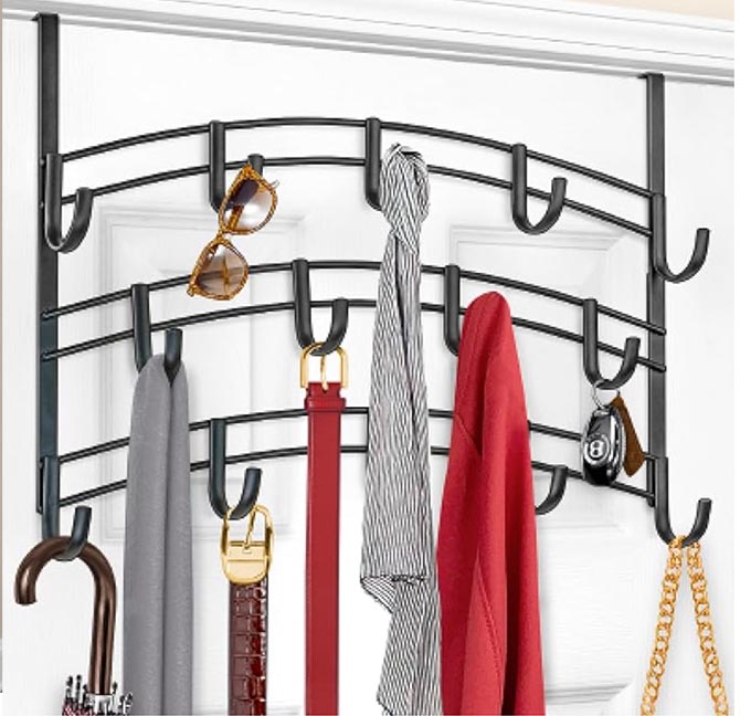 LYNK Professional® Home™ Over The Door Hooks - 14 Hook Over The Door Hanger,