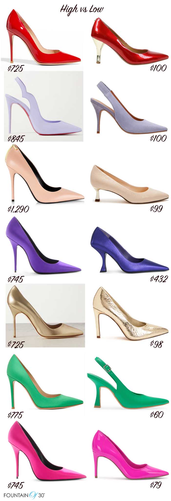 colorful high heel pumps fountainof30