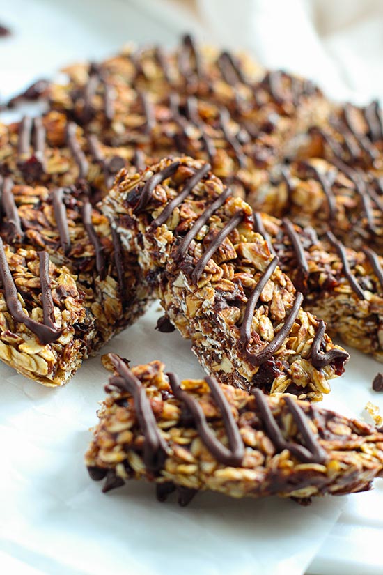 Cherry Chocolate Granola Bars healthy sweet snack fountainof30