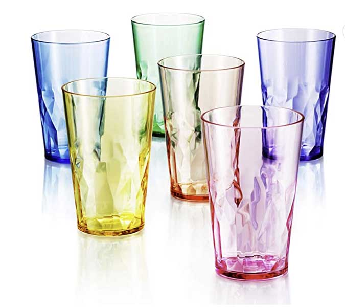 colorful Unbreakable Premium Drinking Glasses for spring 2023 fountainof30
