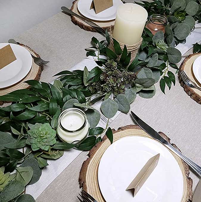 leafy green table runner fountainof30