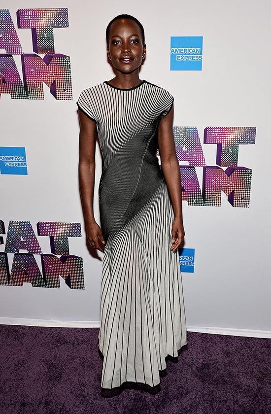 transition to spring in Azzedine Alaia like Lupita Nyong'o fountainof30