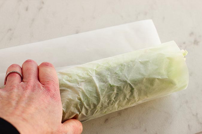 roll lettuce wrap in parchment fountainof30