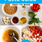 fresh caprese pasta salad tomatoes cheese basil fountainof30