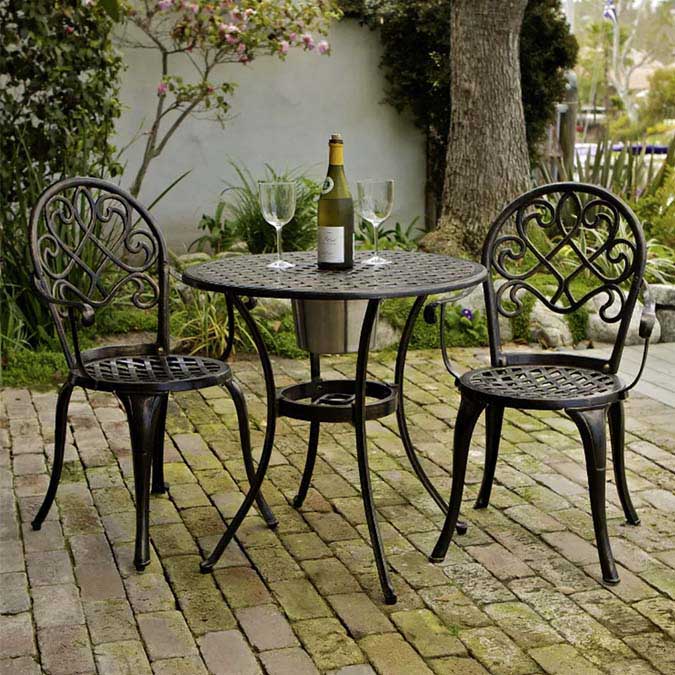 Angeles 3pc Cast Aluminum Bistro Set fountainof30