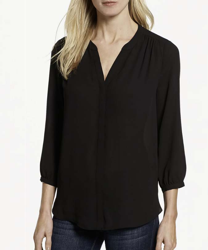  black Crepe Blouse fountainof30