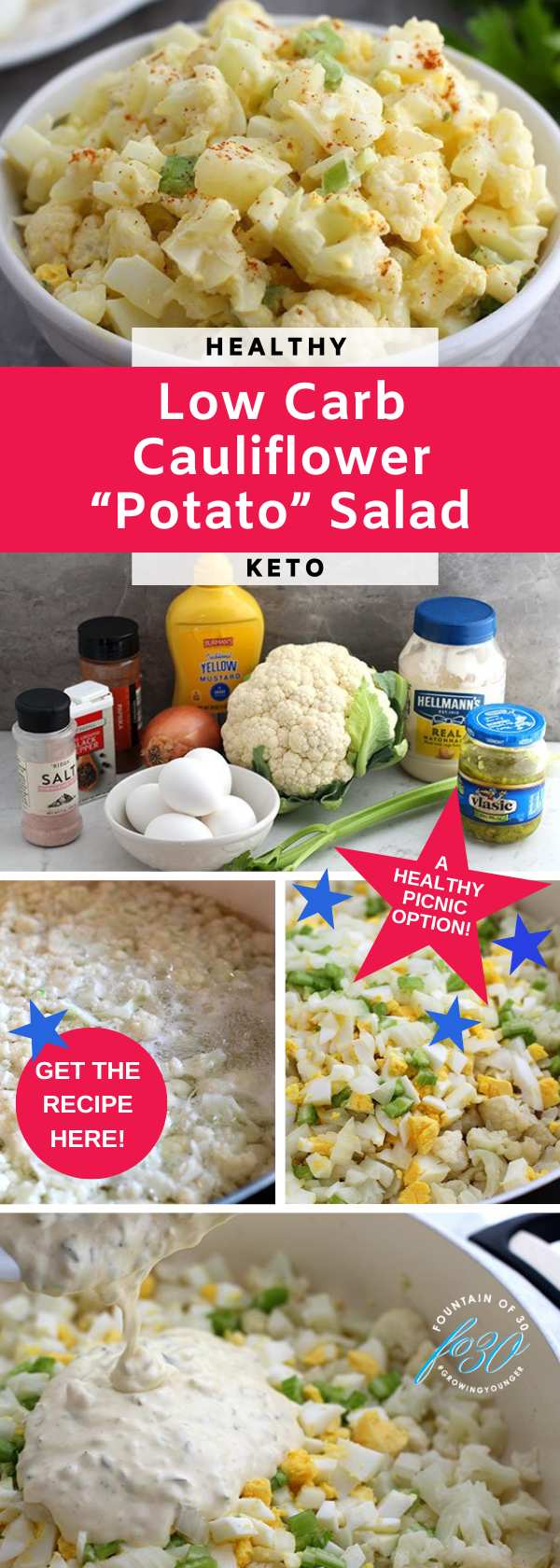 how to make caulifower potato salad fountainof30