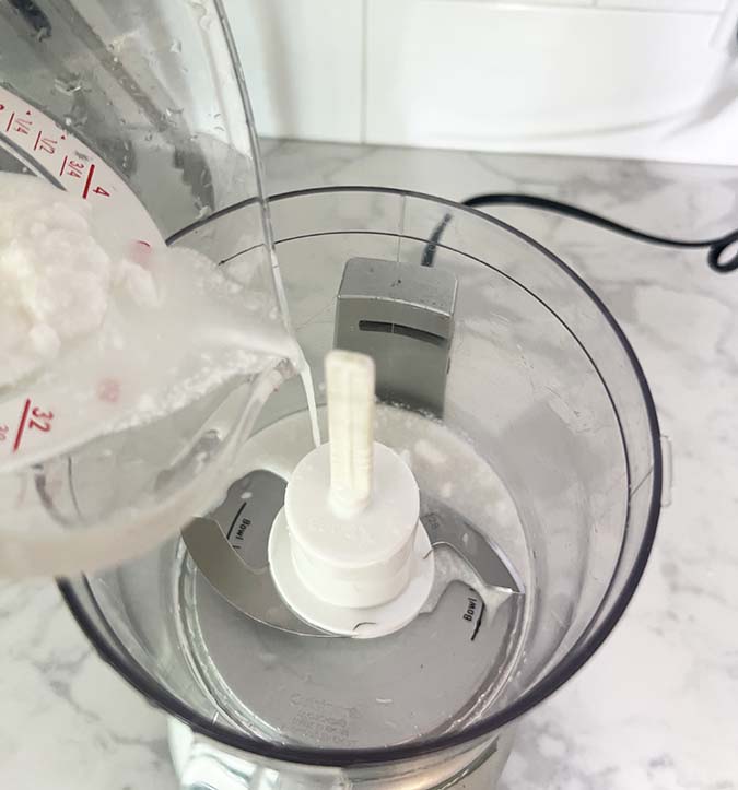 white layer in food processor frozen dessert fountainof30