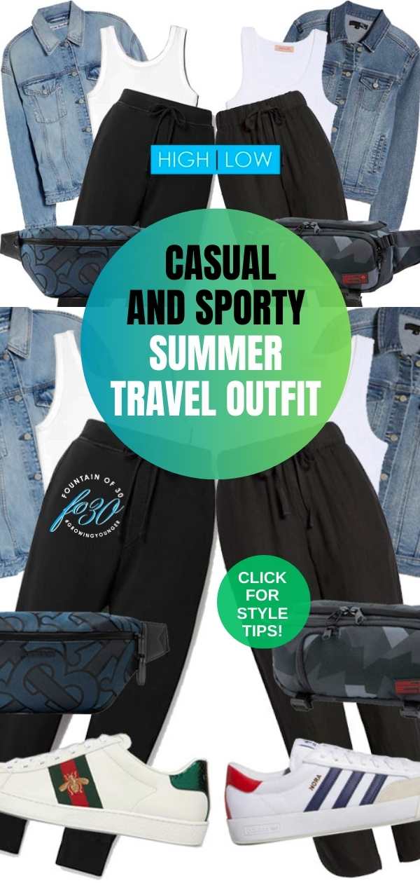 high low style casual and sporty summer travel outfit fountainof30