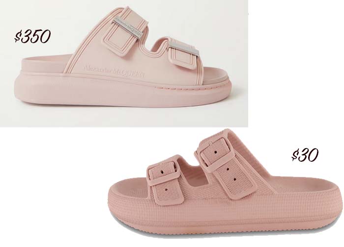 Blush Buckle Pool Slides