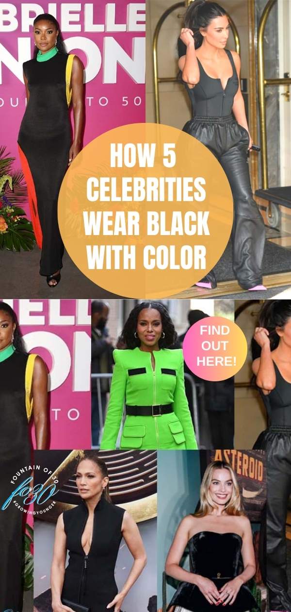 how to wear black with color like 5 celebrities fountainof30