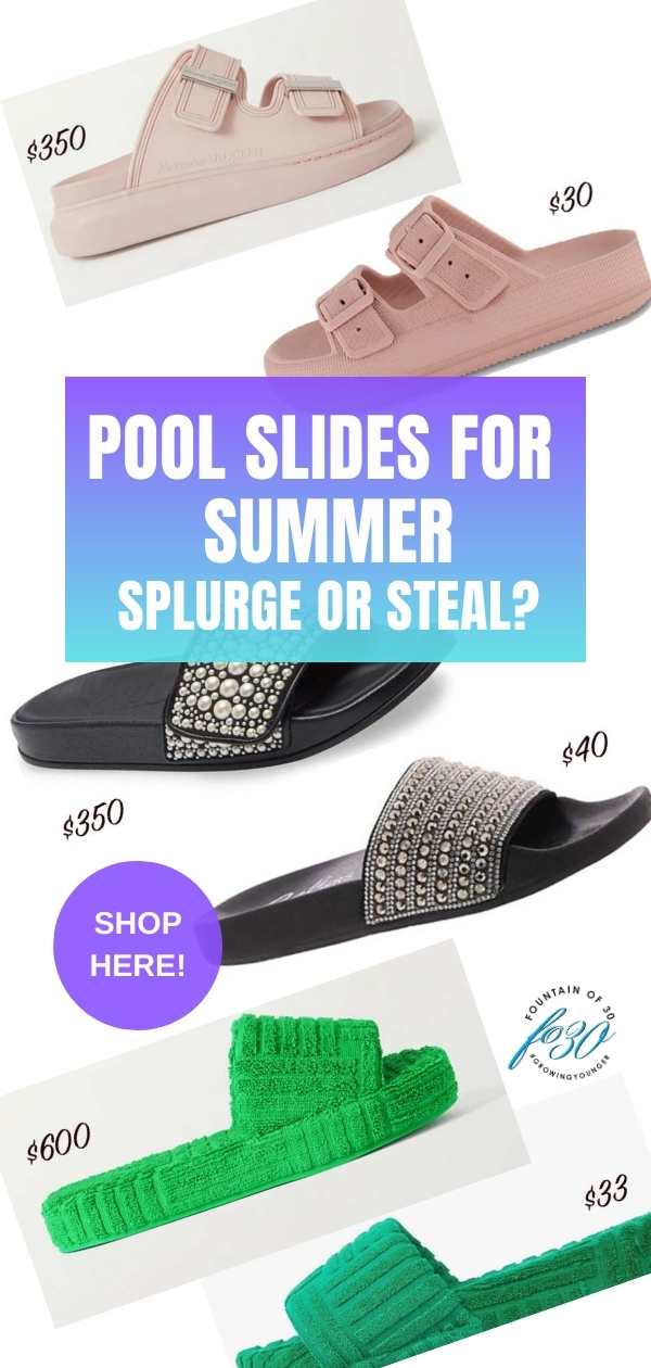 Designer pool sandals clearance