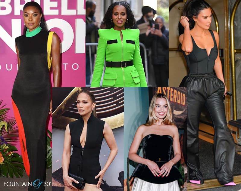 how celebrities wear black with color fountainof30