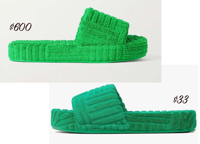 Green Terry Slides